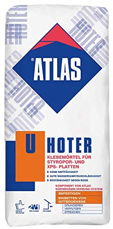 HOTER U Atlas Klebe und Armierungsmörtel für Styropor EPS XPS 2 in 1 Grau
