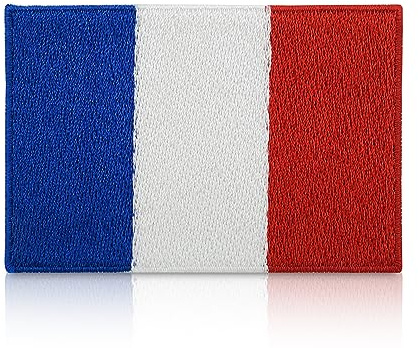 Finally Home Frankreich Flagge Patch zum Aufbügeln | 7,6 x 5 cm | Französische Fahne Patches, France Flag Bügelbild, Airsoft Aufbügler, Aufnäher
