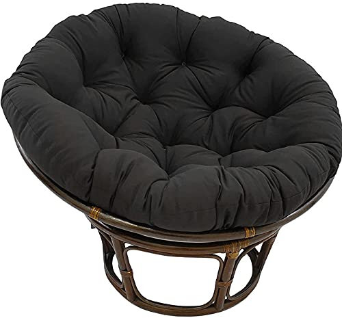Papasansessel Kissen Polster für Gartensessel Wasserdicht Hängesessel Kissen Schaukelstuhlkissen Rund Papasan Ersatzpolster für Indoor Outdoor Garten,Schwarz,60 * 60cm
