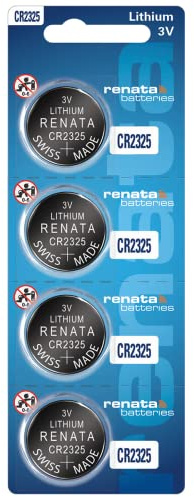 Renata CR2325 Batterien, 3 V, Lithium-Knopfzelle, 2325 Batterie, 4 Stück