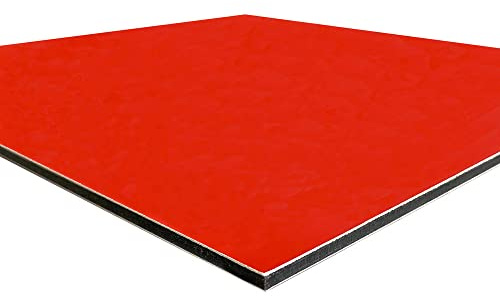 Signalétique.biz France Panneau composite aluminium rouge 3 mm 10 x 10 cm