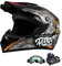 Senhill Motorradhelm Motocross-Helm Dirt Bike Helme Off-Road-Helm mit Handschuhen Schutzbrille für Unisex Jugend Erwachsene (Schwarz, M)