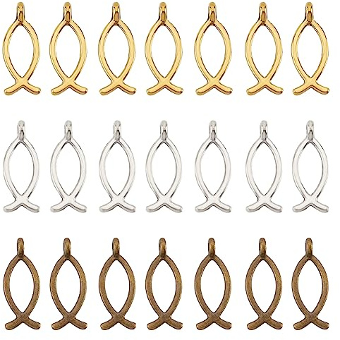 NBEADS Fisch-Anhänger aus Legierung in 4 Farben, tibetischer Stil, Goldfisch mit 2 mm Loch, für Osterohrringe, Halsketten, DIY-Armbänder, Schmuckherstellung, 200 Stück