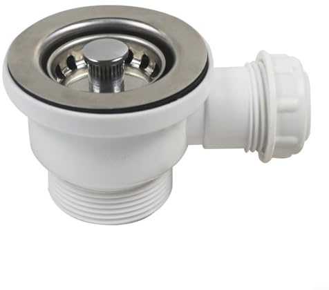 CWOQOCW Stainless Steel Sink Strainer 70Mm PP Flange Sink Mini Basket Strainer Waste Kit Suitable For Sink Opening 47-52mm