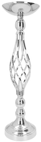 YLSZHYR Tischleuchter-Ornament, Kerzenhalter, Kerzenständer, Gedrehter Randstein-Kerzenhalter aus Eisen, Dekorative Kandelaber-Verzierung, Hochzeits-Kerzenständer-Dekoration(M(51x35x20cm-Silber)