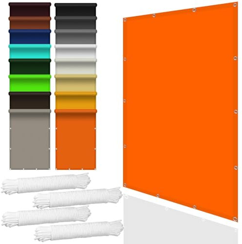 Sonnensegel Sonnenschutz Garten 1.2 x 2.8 m Balkonverkleidung mit Seilen und Befestigungs Kit für Terrasse, Pool und Garten, Orange