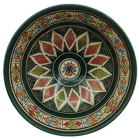 La Maison Unique Bol Plat Sauces Soupe Ethnique Maroc Marocain Céramique Terre cuite Diam. 30 cm 0604241208