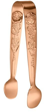 BEALIFE Pince à Glace Pince à Pain antiadhésive Facile à Utiliser pour Toute Occasion Pince à Sucre à Motifs en Acier Inoxydable avec Petite Pince à Glace, Or Rose