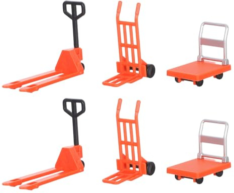 Set di 6 pcs di Modelli di Paesaggio in Miniatura, per Bambini, Giocattolo Educativo per Strada e Parcheggio Carrello Elevatore Mini in Plastica, per Attività di Apprendimento e Gioco Familiare