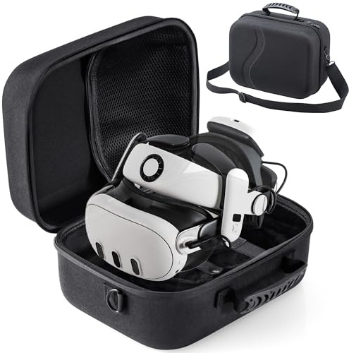 STARTRC GAMES Große Tasche für Meta Quest 3, Reisen Lagerung Tragetasche Kompatibel mit BOBOVR S3 Pro Akku Elite Strap und Anderem Zubehör, Hartschalen Tasche für Reisen und Aufbewahrung