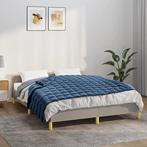 FOZICV Beschwerte Decke Blau Gewichtsdecke 11 kg Schlafdecke Atmungsaktive Weighted Blankett for Deep Sleep Relaxing Blanket Heavy Blanket Entspannungsdecke Stoff 150x200 cm