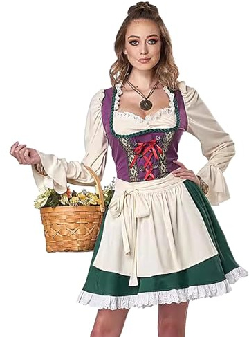 -klänning | Modern passform bayersk öl tysk dirndl-klänning traditionell kostym, ölfestival cosplay oktoberfestkläder mode kostym för karneval maskerad