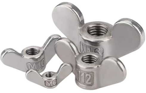 10 STK. 304 Edelstahl Spezialform Handschraubenmuttern Schmetterlingsmuttern mit großen Ohren M4, M5, M6, M8, M10, M12, M14, M16, M18, M20, M22, M24 Flügelmuttern(M16)