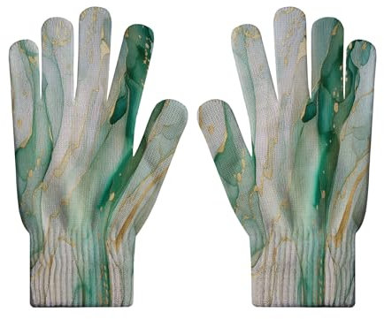 Touchscreen-Handschuhe – Vintage-Handschuhe Im Ethnischen Stil Mit Aquarellpflanzen, Geriffelte Handschuhe Für Herren Und Damen, Strickhandschuhe, Warme, Bunte Handschuhe, Winter-Touchscreen-Hand
