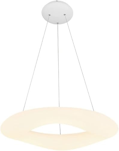 LLXDFUU Lampe à Suspension de Plafond à LED Nordique créative Lustre Minimaliste Lustre en Acrylique Blanc adapté aux Pavillons de café Restaurant Lustre chromatique réglable Plafonnier antirouille