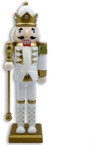 Casse-noisette décoratif en bois blanc pour une touche festive n'importe où (D)