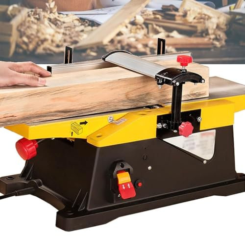 DDZJTPP Pialla a Spessore 1800W 12000R/Min Pialla Filo Spessore da Banco per Lavorazione del Legno Piallatrice per Legno Multifunzione da Banco per Spessore di Taglio del Legno
