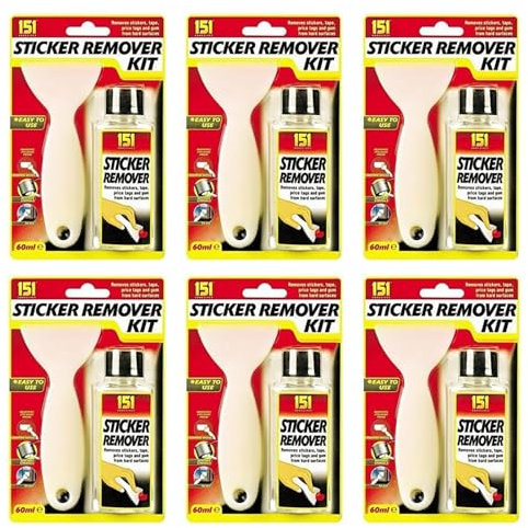 MIXEL Products Sticker Remover Kit With Scraper Removes, DIY Enthusiasts, Suitable For Use On Glass, Plastic, Wood, Metal, Quickly Restores Clean, Easy-To-Use (6 Pcs)