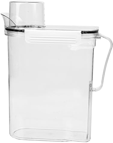 BEBEMOKO Contenitore Per Polvere Bucato Trasparente Coperchio Sigillato Da 18x29 Cm, Secchiello Porta Detersivo Ricaricabile Scala Graduata, Organizer Lavanderia Essenziale Per Casa e Bagno Ospiti