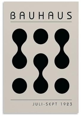PANTTING Bauhaus Art Poster, ästhetischer Leinwand-Kunstdruck, Heimdekoration für Schlafzimmer, Wohnzimmer, 30 x 45 cm, ungerahmter Stil