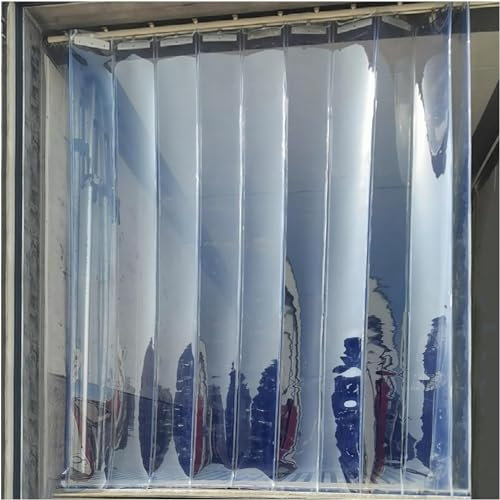 SSDDLZEQ PVC-Streifenvorhänge, transparente Vorhänge für gefrorene Türen aus Kunststoff, Schiebetüren, weiche Glasschlitze für Küche für weiße Räume (2,8 x 2,2 m)