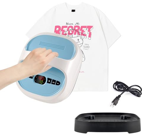 Transferpresse Plotter, 21 * 24cm Heizpresse with LED Anzeige, 0-250℃ Temperatur Einstellungen, Tragbare T-Shirt Plotter Maschine con Zeitmesser fur Kleidung und Taschen