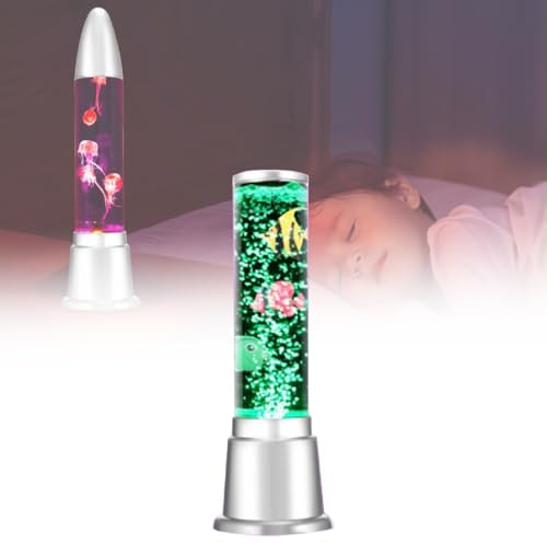 UEGFSIJRF Lámpara de Burbujas con Forma de pez, 7 Colores LED, Movimiento automático, luz Nocturna sensorial for habitación Infantil, Ayuda for la ansiedad y el sueño.(36cm/14.17in)