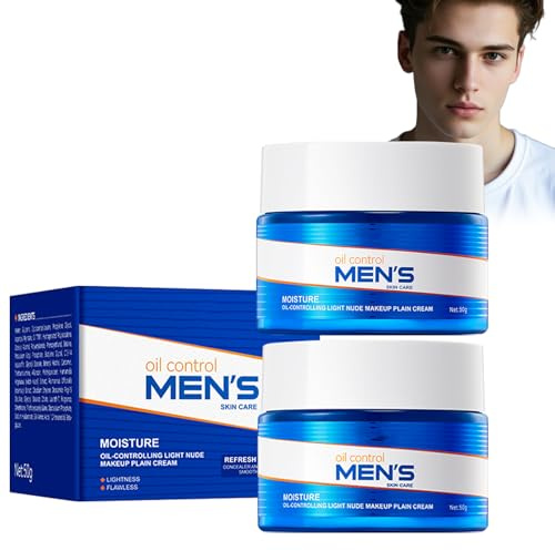 Crema Viso Uomo 2 Pezzi: Leggera, Idratante E Opacizzante, Per Controllo Del Sebo, Copre Imperfezioni E Pori, Correttore Di Tono per Un Incarnato Perfetto, Skincare E Makeup Maschile