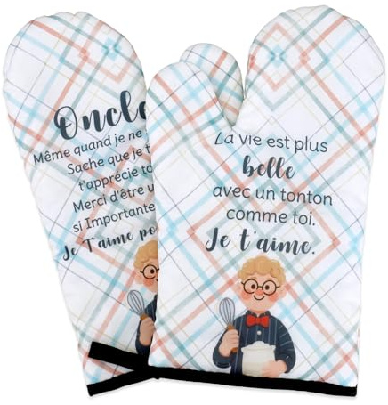 Regalo Tonton Compleanno Regali Festa dei Peres per Zio Guanto Da Cucina Personalizzato Grazie Regalo Compleanno per Tonton Grande Fratello Regali Ringraziamenti Natale Pasqua Nuovo Anno Zio