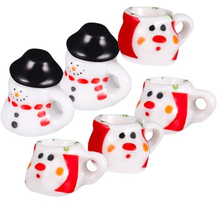 BESPORTBLE 2juegos Mini Juego De Té De Porcelana De Tetera y Taza De Cerámica para Casa De Muñecas Accesorio De Juego De Simulación para Decoración Navideña