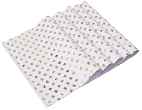 VALICLUD 5 Blätter Geschenkpapier mit Vierblättrigem Kleeblatt Motiv Dickes Glänzendes Geschenkpapier für Geschenkverpackung Buchverpackung DIY Bastelpapier Farbenfrohes Packpapier für