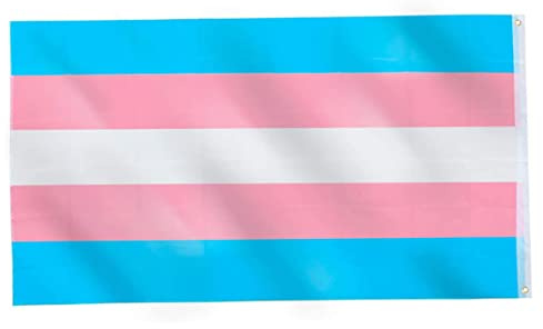 Drapeau transgenre, drapeau de couleur arc-en-ciel, drapeaux LGBT de fierté transgenre avec rayures colorées bleues et blanches, 90x150cm pour la maison