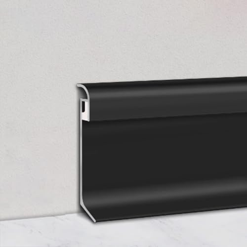Profilo in alluminio a LED, rivestimento della base a parete a scatto antipolvere con illuminazione nascosta, canale for battiscopa for montaggio a (Nero2, L280 cm/110,2 pollici)(Black2,L130cm/51.2in)