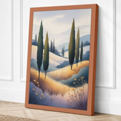 Cypress Path Through Hills Canvas Wall Art Print 36x24 Inch | Ready to Hang, Gallery Wrapped, Fade-Resistant Inks, Securely Packaged, UK Made