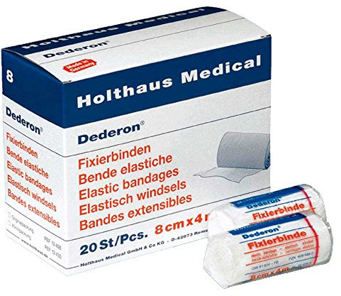Holthaus Medical Fixierbinde Dederon®, Verband Bandage Binde Fixierung, elastisch, DIN 61 634-FB, 4cmx4m 20St