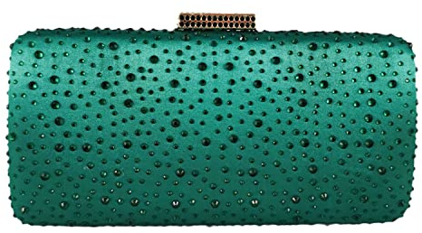 Boutique De FGG Damen Kristall Abendtasche Hochzeit Strass Handtasche Braut Diamant Clutch Tasche Party Tasche,Mini,Grün