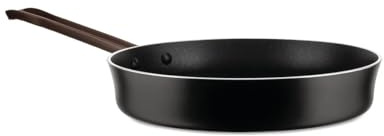 Alessi edo | PU113/20 B - Padella a Manico Lungo in Alluminio con Rivestimento Antiaderente, Manico in Acciaio Inox con Rivestimento in PVD, Marrone