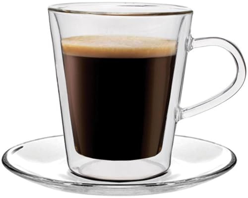 Maxxo Juego de vasos de café de doble pared térmicos resistentes con efecto flotante también para té turco