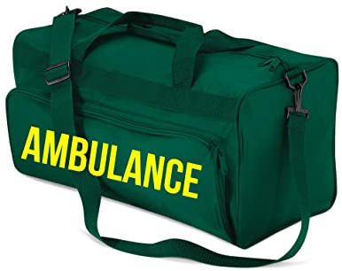 Ambulance Bag Carry Kit Bag Printed Medic First Aid Doctor Paramedic Workwear Bag (Bottle Green)