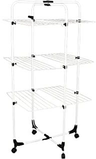 Cofan Tendedero de Torre | Fabricado en Acero Pintado y Polipropileno | Medidas 70 x 60 x 137 cm | 3 Niveles de Tendido