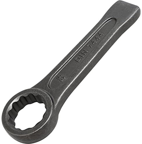 AERZETIX - C64802 - Clé polygonale à frapper 36x205 mm - DIN 7444 - anneau/oeil 12 pans - en acier CR-V - couleur argent - charge lourde serrage assemblage desserage mécanique écrou boulon