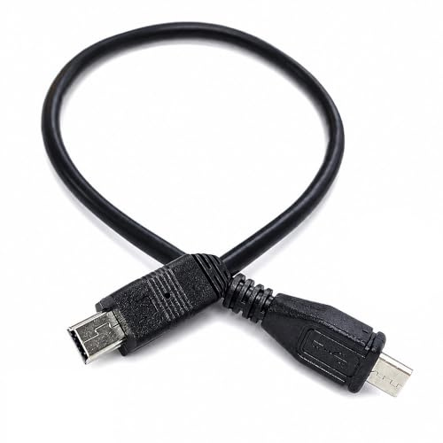 Bolwins K11S Micro USB auf Mini USB Kabel – OTG USB Verbindungskabel, USB 2.0 Mini USB 5-Pin Stecker auf Micro-B Daten- und Ladekabel, 25 cm