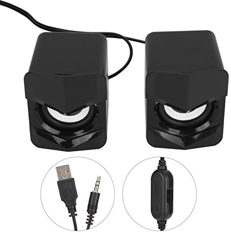 Haut-parleurs D'ordinateur, Mini Haut-parleur Multimédia Alimenté Par USB Haut-parleurs De Jeu Haut-parleurs De Caisson De Basses Portables Haut-parleurs D'étagère Pour Ordinateur Portable (Noir)