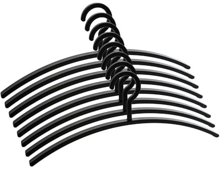 Home Deluxe - Kleiderbügel Rack - Schwarz, 47 x 2 x 18 cm, Kunststoff mit Samtstoff bezogen I Kleiderbügel-Set Garderobenhaken Kleideraufhänger (20er Set)