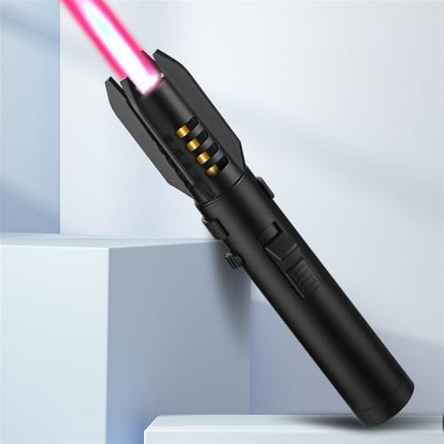 BXFFFCEO Butane Torch Lighter, Windproof Jet Flame, Adjustable & Refillable, Modern Style, A Color, BBQ & Campfire Gift