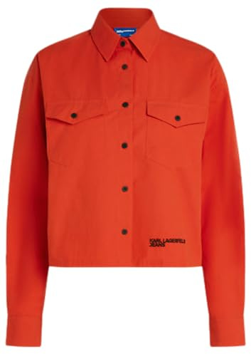 KARL LAGERFELD JEANS, Femme, Chemise À Logo, Coupe Régulière, Rouge, M