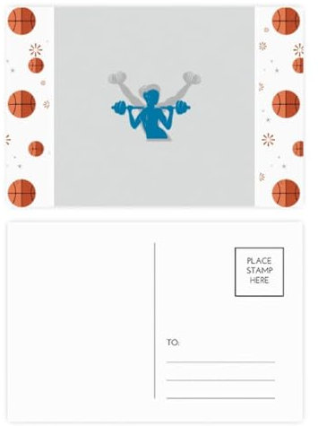 Process Gewichtheben Hantel Fitness Basketball Postkarten-Set Dankeskarte Mailing Seite 20pcs