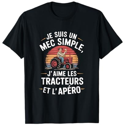 J'aime tracteur apéro tee homme agriculteur humour fan T-Shirt