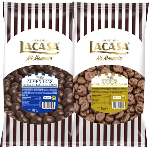 Lacasa Mi momento Pack 2 kg: deliciosas bolas de Almendra con chocolate con Leche y Nuez con chocolate con Leche