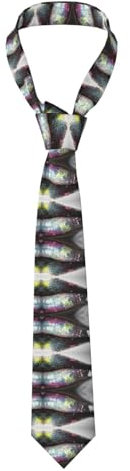 DNBCLEZK Bunte Damen-Krawatte aus gewebter Seide, bedruckt, atmungsaktiv, leicht, mit stilvollen Mustern, perfekt für lässige, formelle Outfits, Schwarz , Einheitsgröße